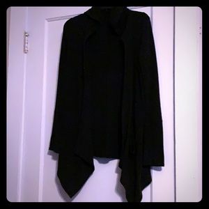 Black hooded cardigan
